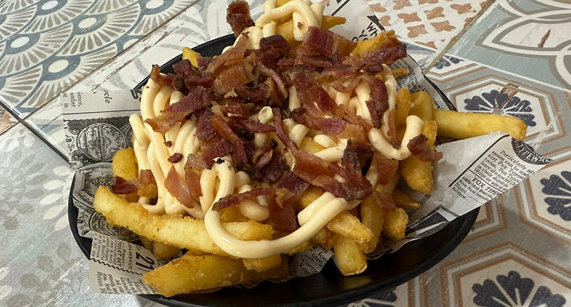 patatine cheddar e bacon